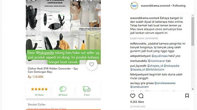 Heboh Gantungan Baju dengan Kamera Sembunyi, Dijual di Toko Online Bikin Resah Gan!