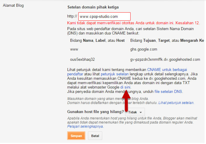 Cara ganti domain