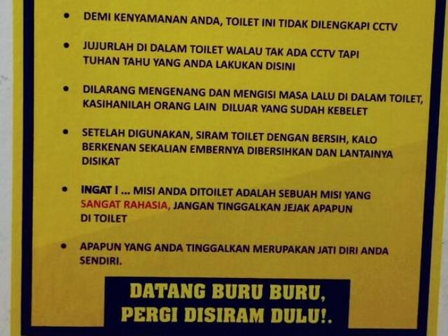 4 Tata Tertib Toilet yang Cuma Ada di Indonesia, Sumpah Ngakak