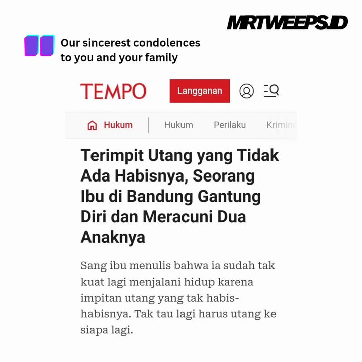 Terimpit Utang yang Tidak Ada Habisnya, Seorang Ibu di Bandung Gantung Diri