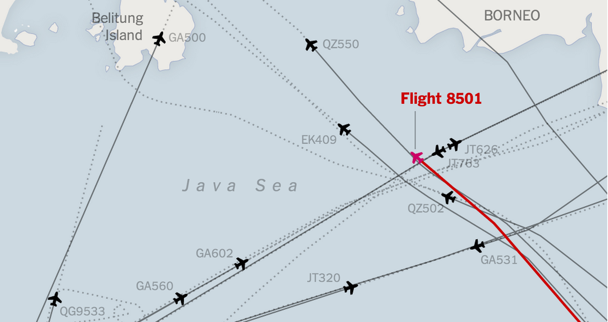 Ada Enam Pesawat Dekat AirAsia QZ8501 yang Hilang Kontak