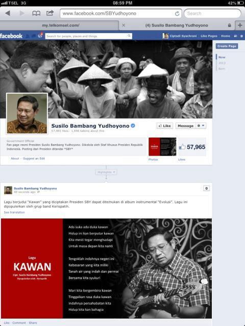 Inilah Fanpage Facebook Resmi dari Presiden SBY