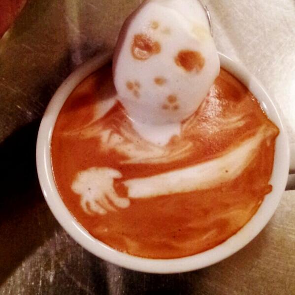 Latte Art Tema Halloween Ini Asli Seram