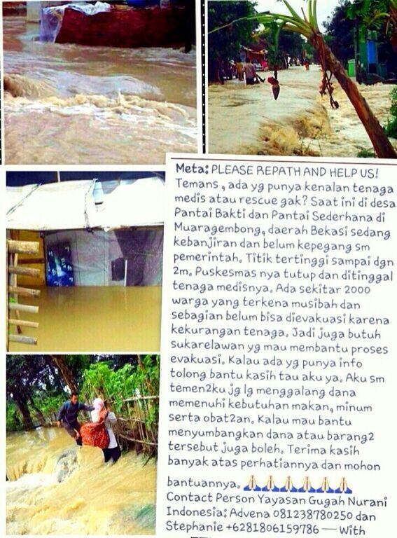 &#91;DARURAT&#93; Tolong Bantu Warga Muaragembong Bekasi yg Terjebak Banjir!