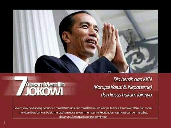 Tujuh Alasan Memilih Jokowi #AkuPilihJokowi