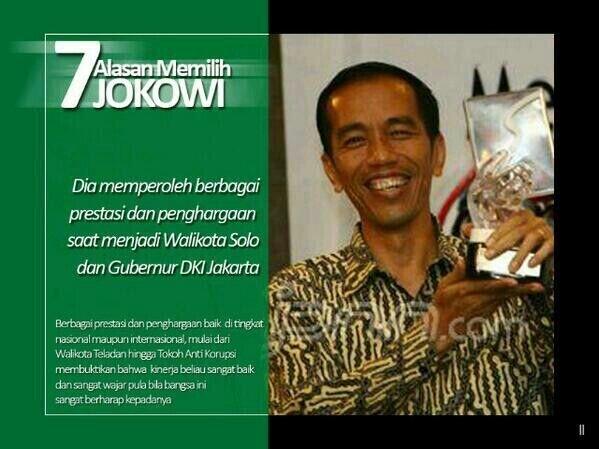 Tujuh Alasan Memilih Jokowi #AkuPilihJokowi