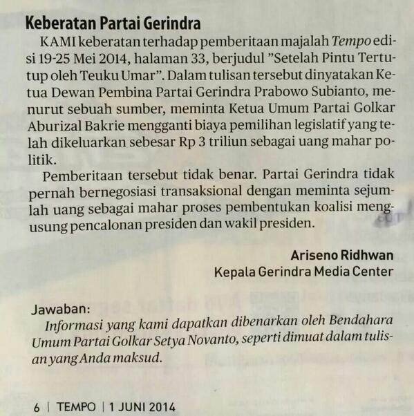 kepala media centre gerindra kecam majalah tempo &lt;---- HOOOOT 