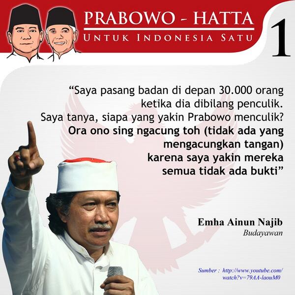 Ternyata Para Tokoh Ini Mendukung Pasangan Prabowo - Hatta