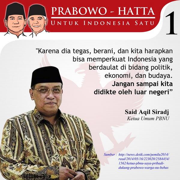 Ternyata Para Tokoh Ini Mendukung Pasangan Prabowo - Hatta