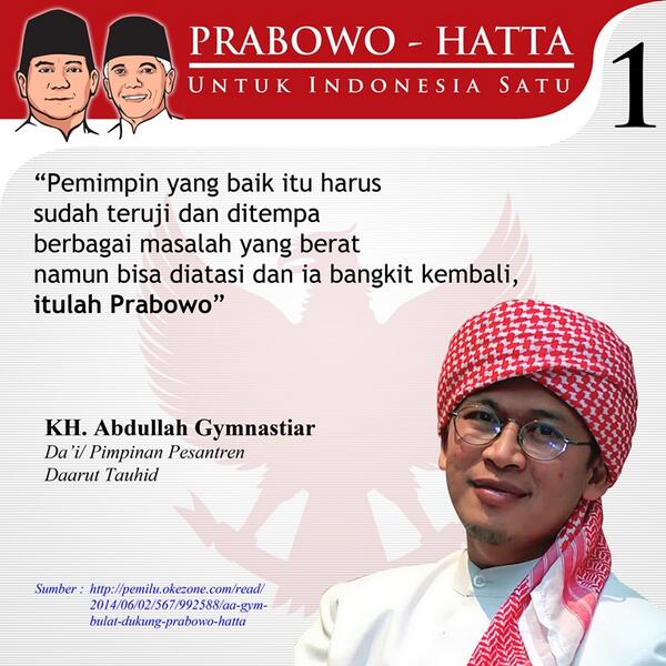 Ternyata Para Tokoh Ini Mendukung Pasangan Prabowo - Hatta