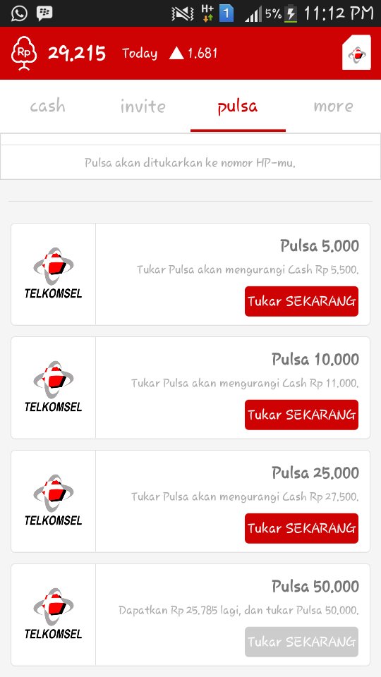 Pulsa Gratis Khusus Pengguna Android