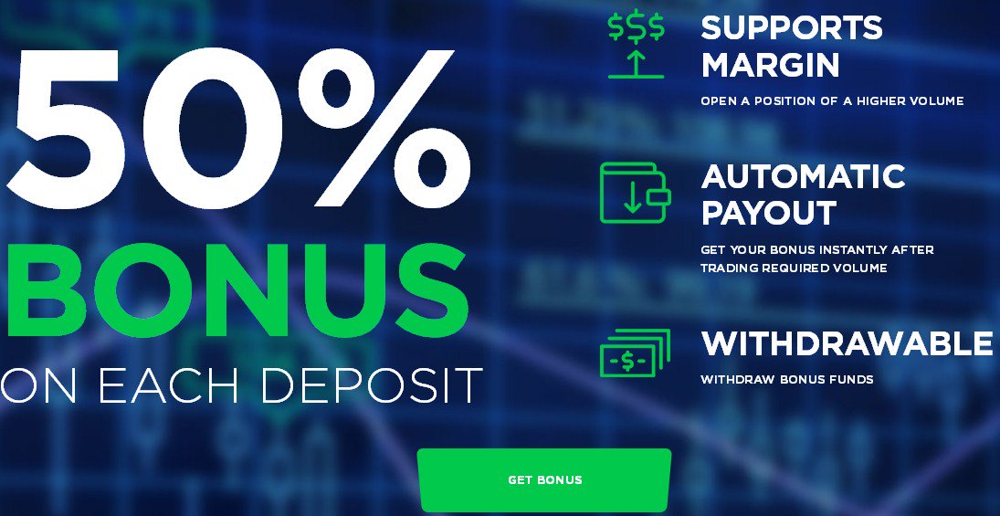 OCTAFX- 50% BONUS ON EACH DEPOSIT