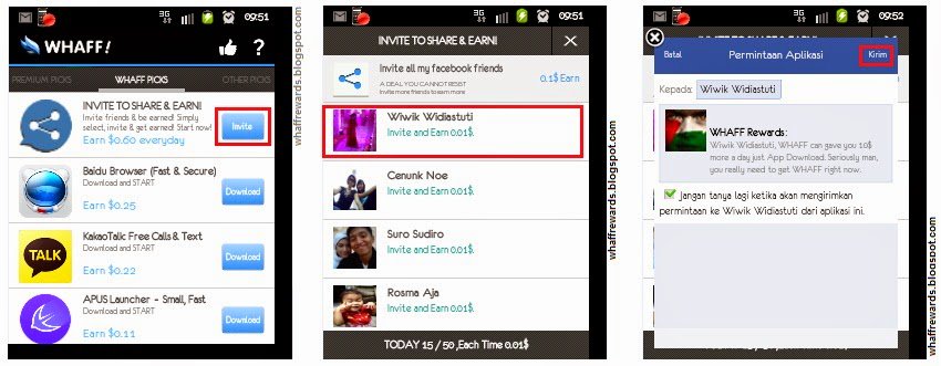 WHAFF Rewards bikin android anda menghasilkan uang $$$
