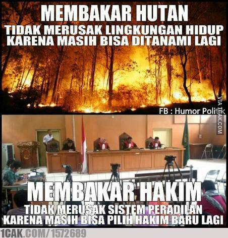 Kumpulan Meme Hakim Parlas &quot;Bakar hutan gapapa,masih bisa ditanam lagi&quot; :ngakaks