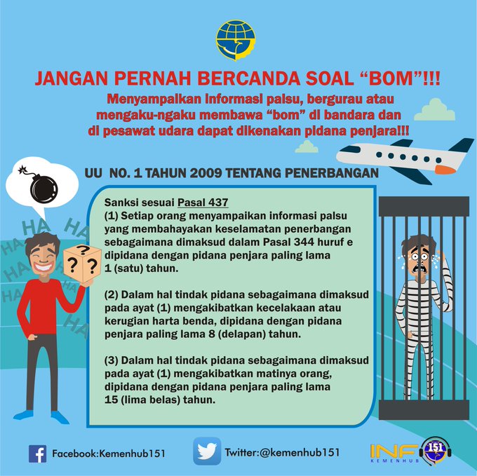 Jangan Pernah Bercanda soal Bom di Bandara & Pesawat, Ini Hukum Pidana yang Mengancam