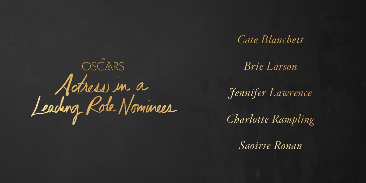 Complete List of 2016 Oscar Nominations
