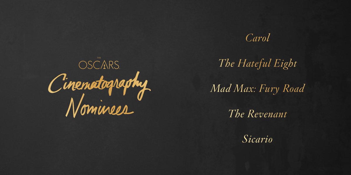 Complete List of 2016 Oscar Nominations