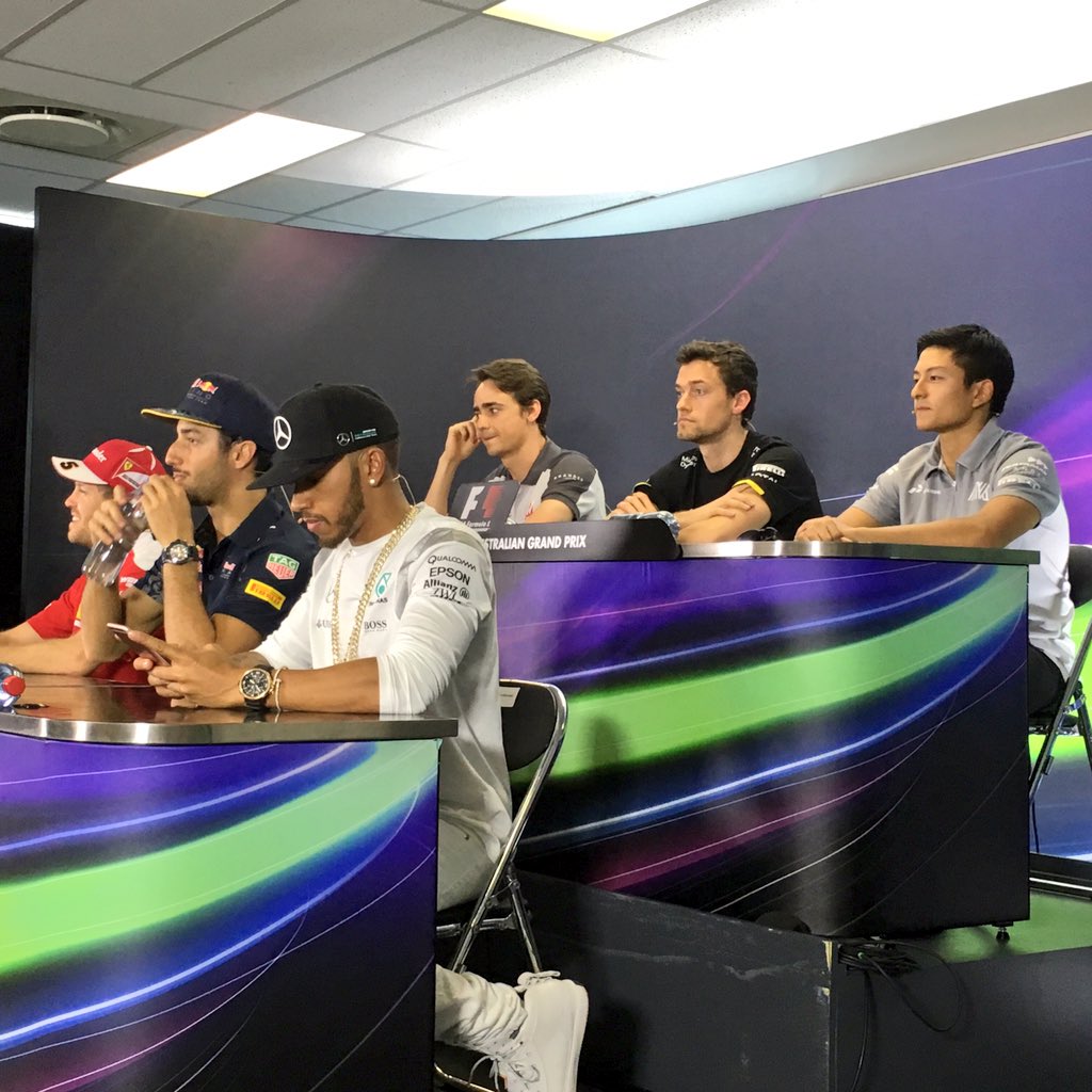 Konferensi Pers Pertama RIO HARYANTO di F1 GP Australia Bersama Vettel dan Hamilton