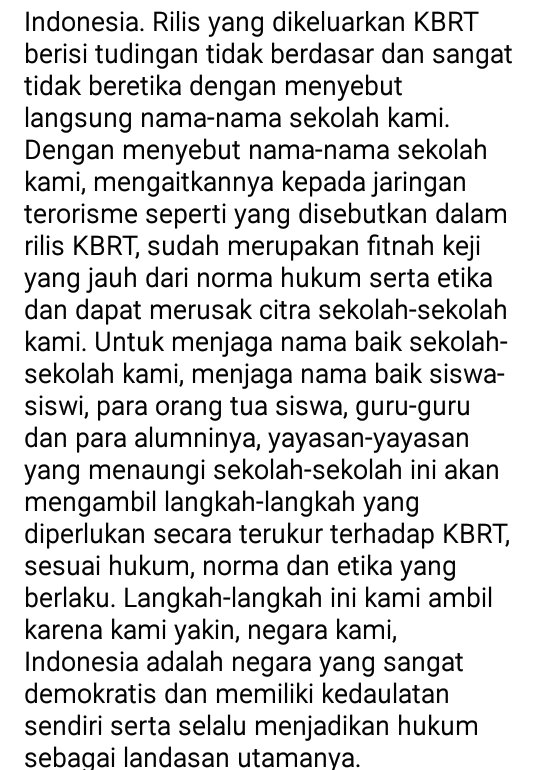 Kedutaan Turki Minta Sekolah-sekolah Terkait Gulen di Indonesia Ditutup