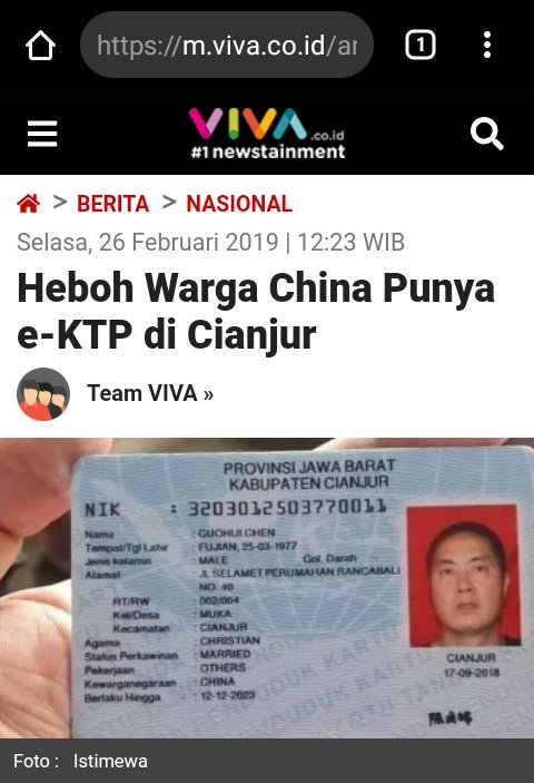 NIK e-KTP TKA China Masuk DPT, KPU Cianjur Akui Salah Input Data