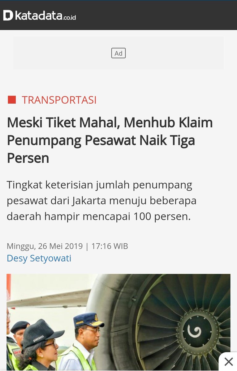 Jumlah Penumpang Pesawat Mudik Lebaran 2019 Anjlok 21%