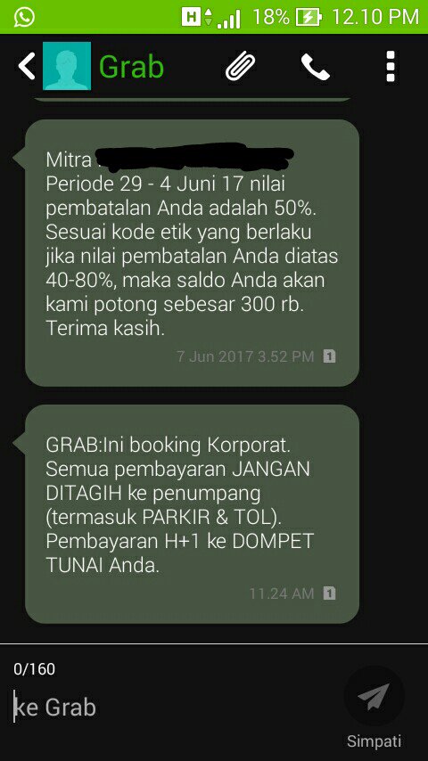 Pengaduan: Grab Bikin Rugi Mitranya Sendiri Sampai Setengah Juta Lebih