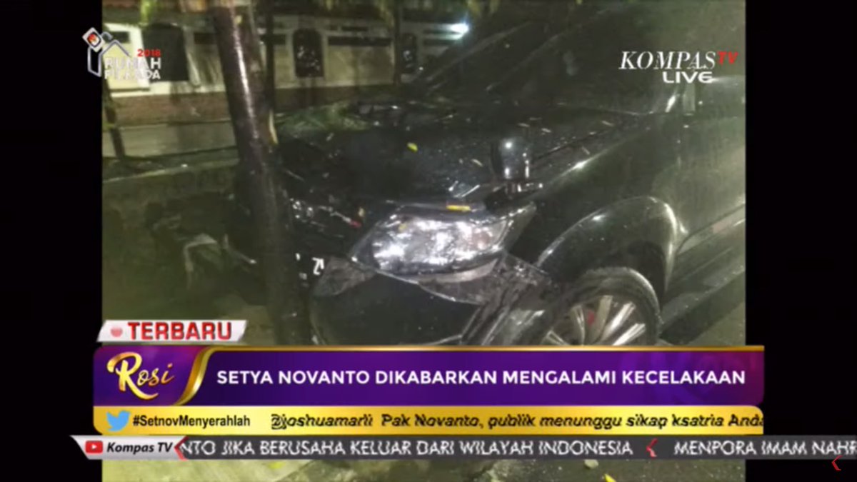Setya Novanto Kecelakaan Saat Menuju Gedung KPK