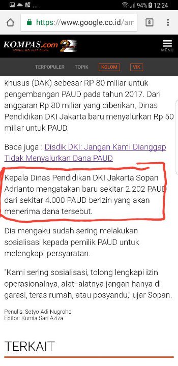 Untuk Pertama Kali, DKI Kucurkan Dana Hibah Rp 40,2 M ke PAUD Himpaudi