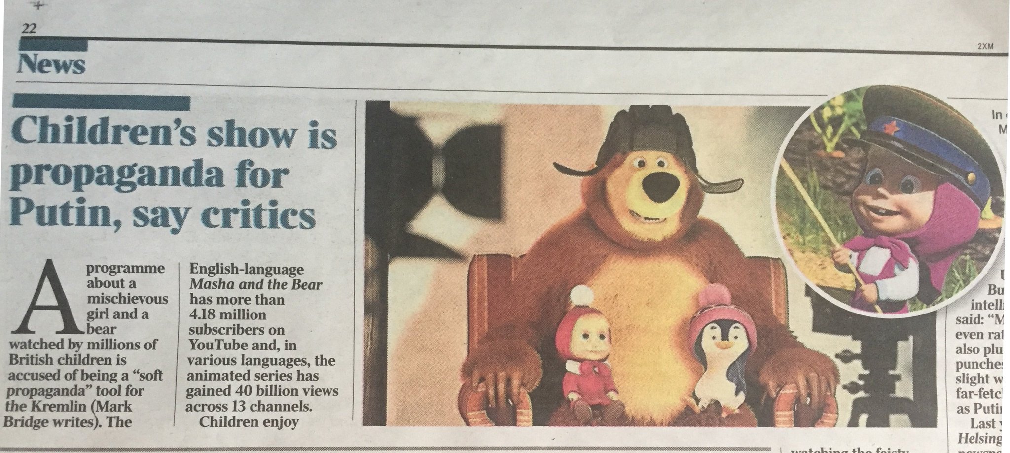 'Masha and the Bear' Dituding Sebagai Media Propaganda Rusia