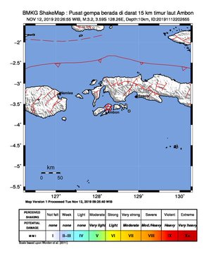 Info Gempa Hari Ini - BMKG : Malam Ini Gempa Guncang Ambon 