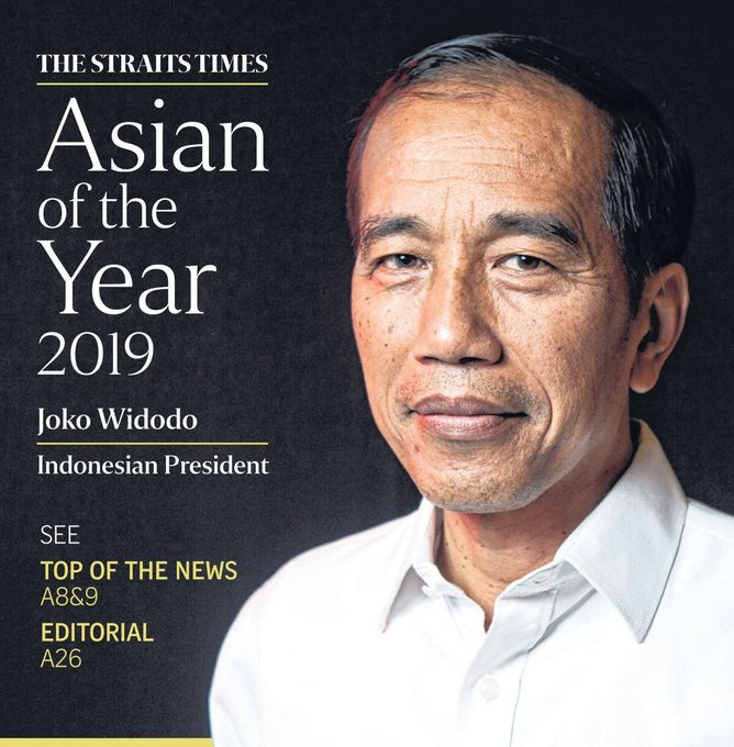 Presiden Jokowi Dinobatkan sebagai Asian of the Year 2019 oleh The Straits Times