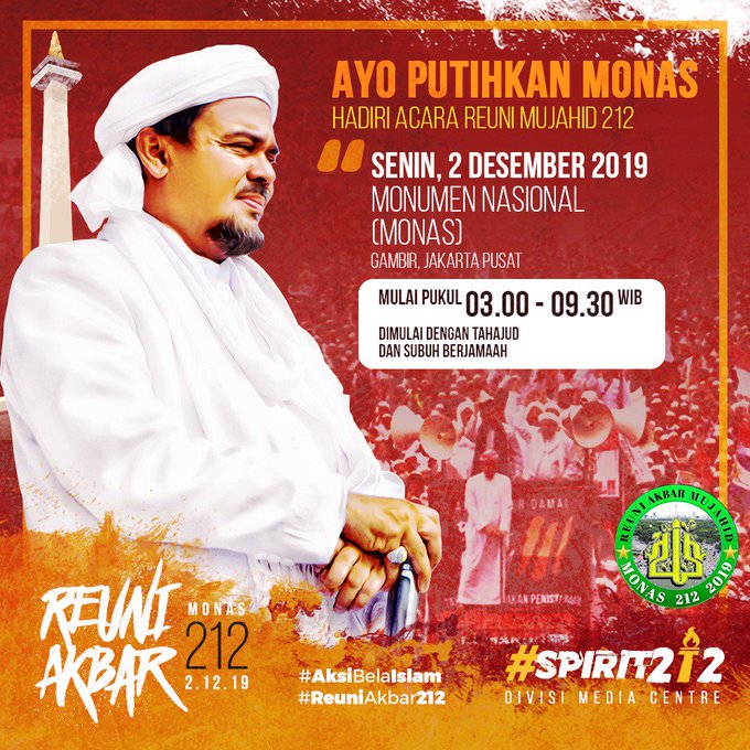 Polri Keluarkan Izin Reuni 212 di Monas