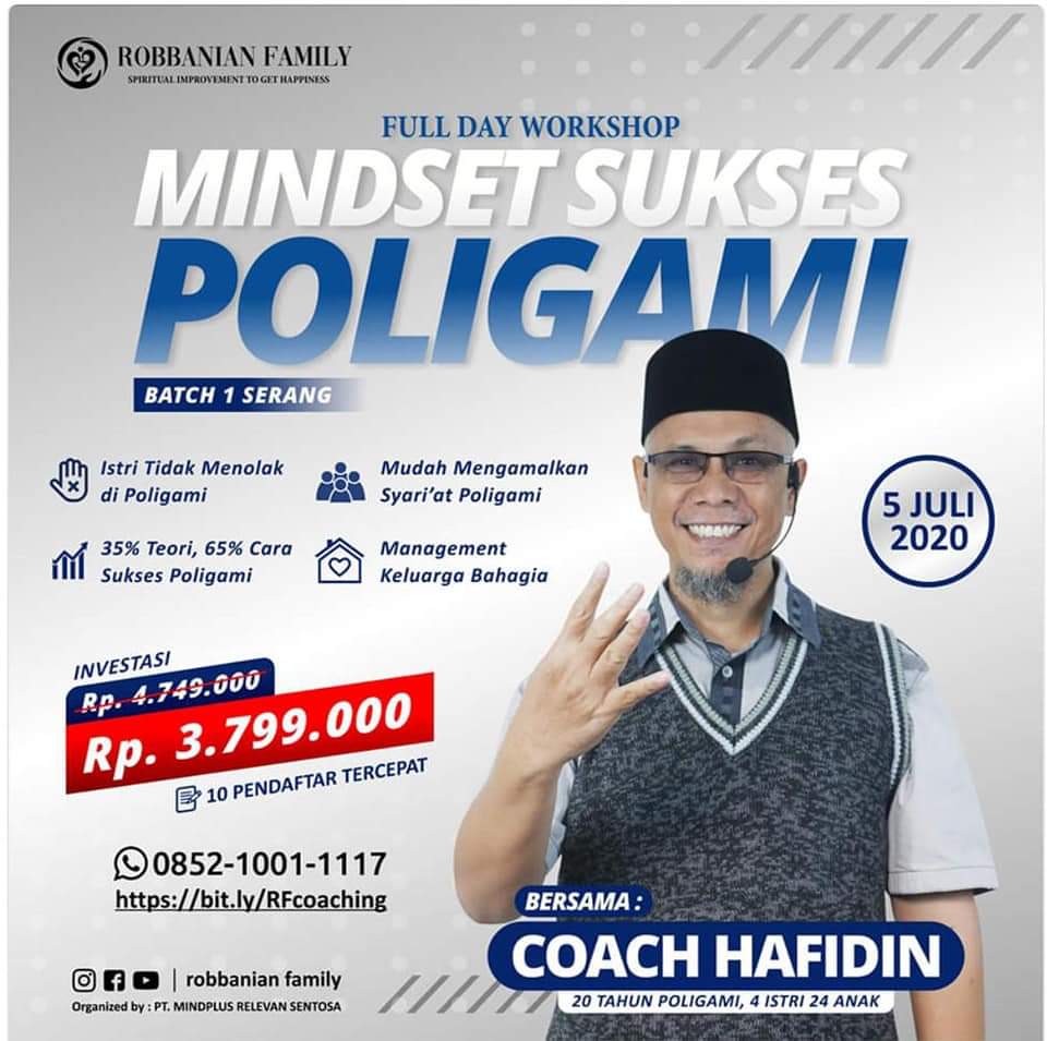  Promo Workshop Sukses Poligami Seharga Rp 4 Juta dengan Coach 20 Tahun Berpoligami