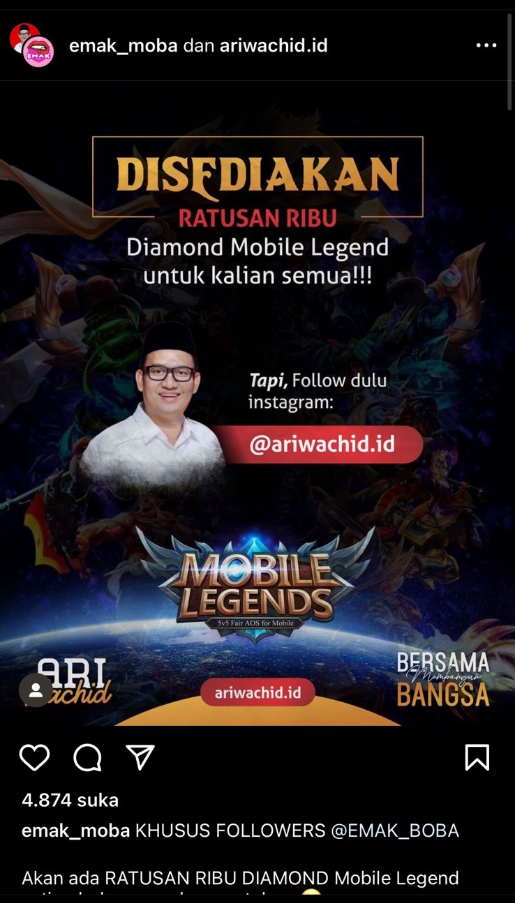 kader-gerindra-bagikan-diamond-mobile-legend-untuk-cari-followers-ig