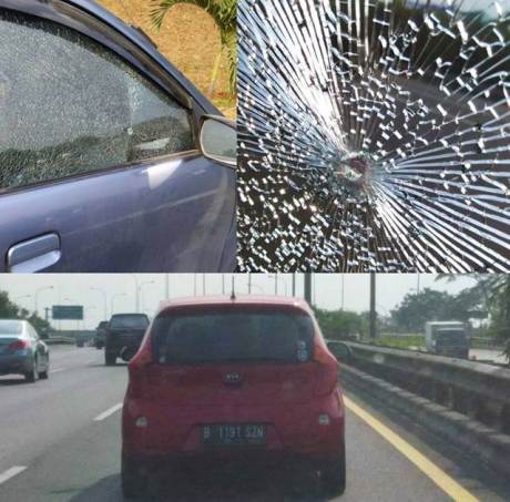 &#91;Kronologi&#93; &quot;Aksi Koboy&quot; Picanto Merah di Jalan Tol JORR, Kaca Kena Peluru