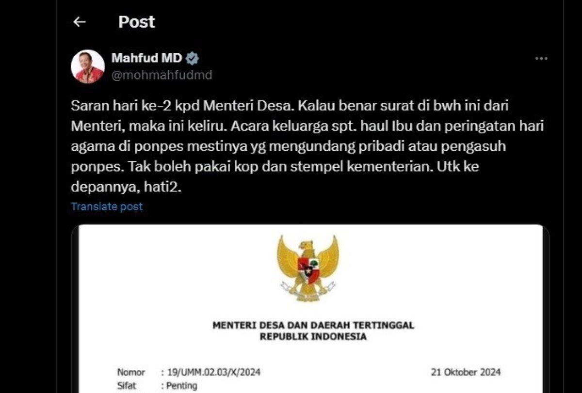 Undang Kades ke Acara Pribadi Pakai Surat Berkop Kementerian, Yandri: Saya Baru