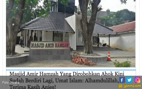 Ahok Difitnah, Dituduh Robohkan Masjid Amir Hamzah