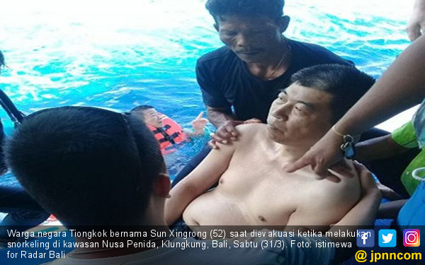 Snorkeling 10 Menit, WN Tiongkok Kejang lalu Tewas