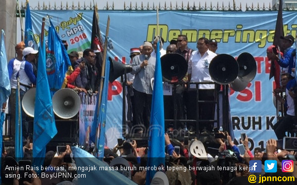 Amien Rais Ajak Buruh Robek Topeng Wajah Tenaga Kerja Asing