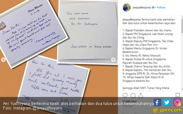 Bu Ani Yudhoyono Dirawat di Singapura