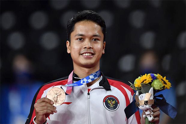  Presiden Jokowi Rayakan Medali Perunggu Olimpiade Anthony Ginting