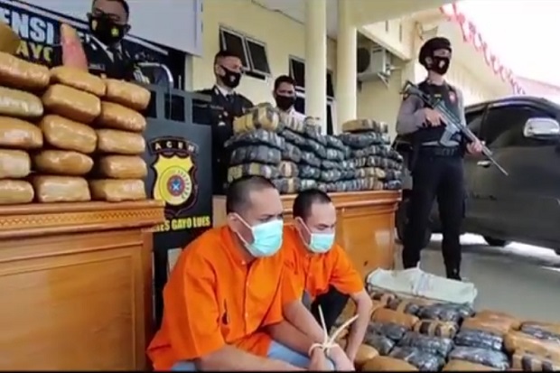 Diangkut 2 Mobil, Pengiriman 8 Karung Ganja Digagalkan Polres Gayo Lues