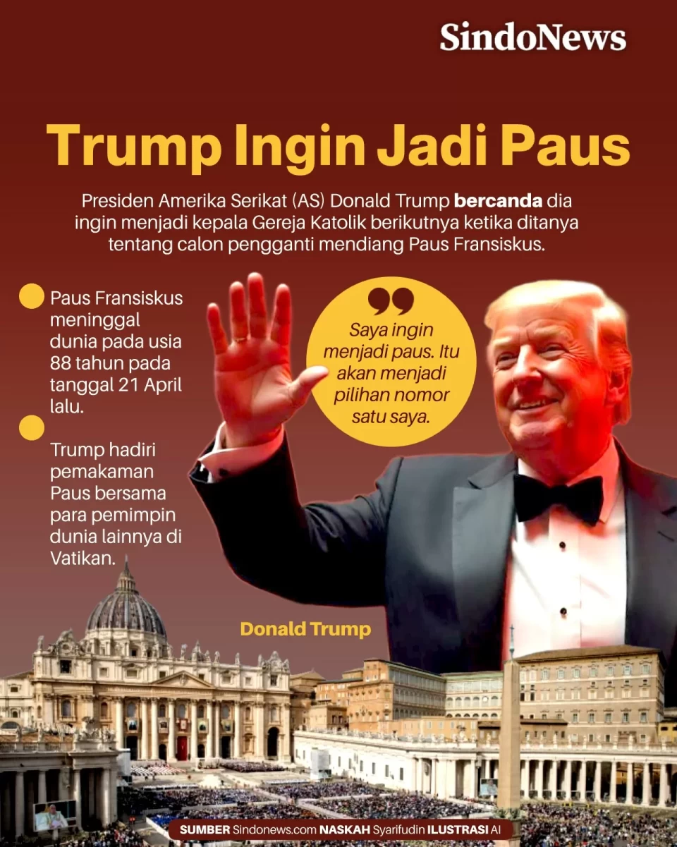 Gambarkan Diri Bak Sosok Paus, Donald Trump Dicerca Umat Katolik