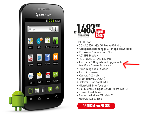 ( BNIB ) Smartfren Andro HS-E910 4 inch