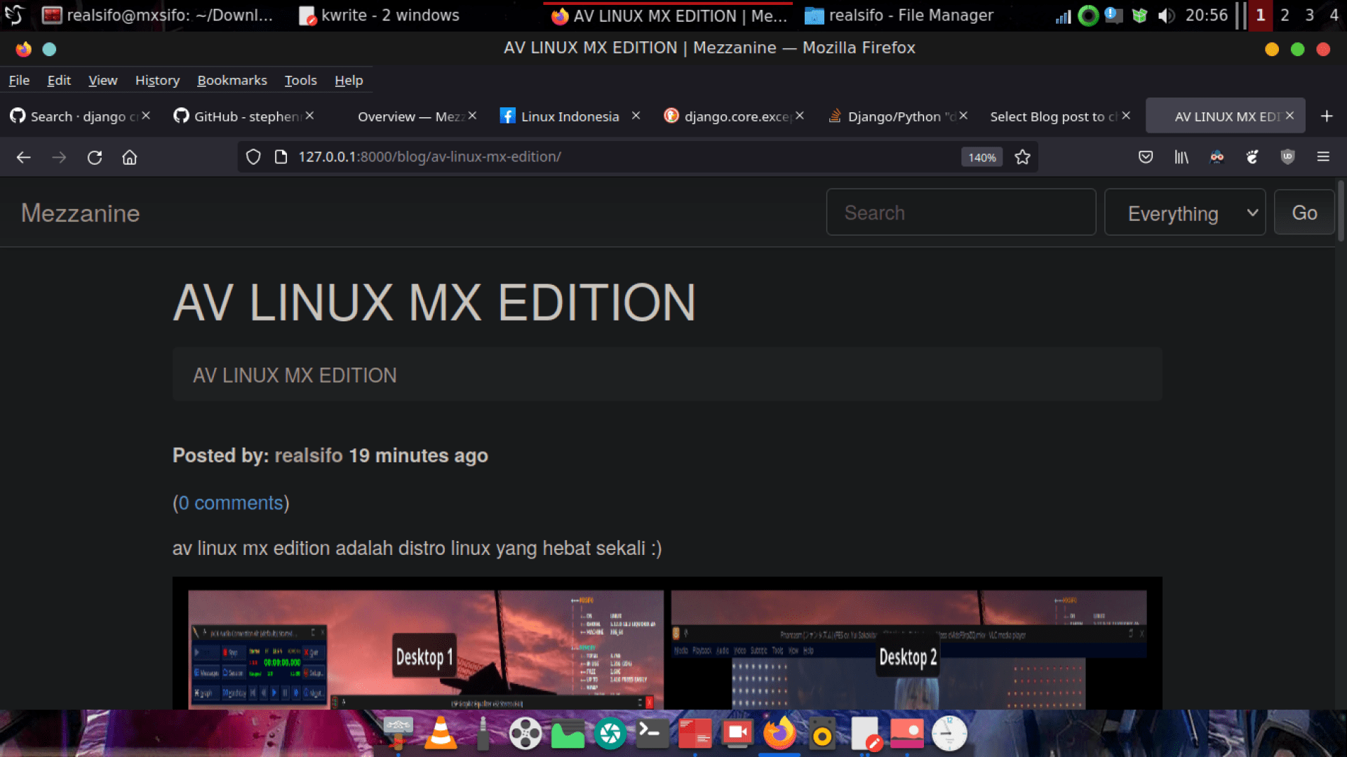 CARA MEMBUAT BLOG SEDERHANA DENGAN PYTHON DJANGO mezzanine DI OS GNU / LINUX
