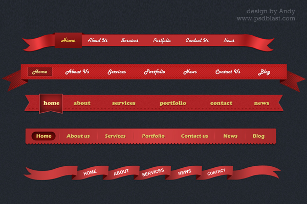 150++ web menu psd