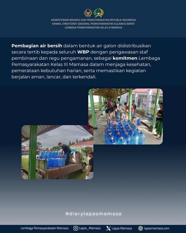 Layanan Air Bersih Komitmen Lapas Mamasa Penuhi Kebutuhan Air Bersih WBP