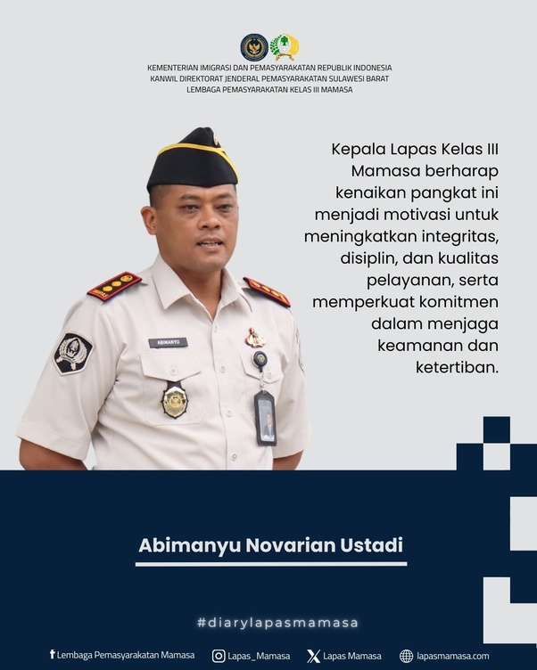 Penyematan Pangkat dan Penyerahan SK Warnai Apel Pagi Lapas Mamasa