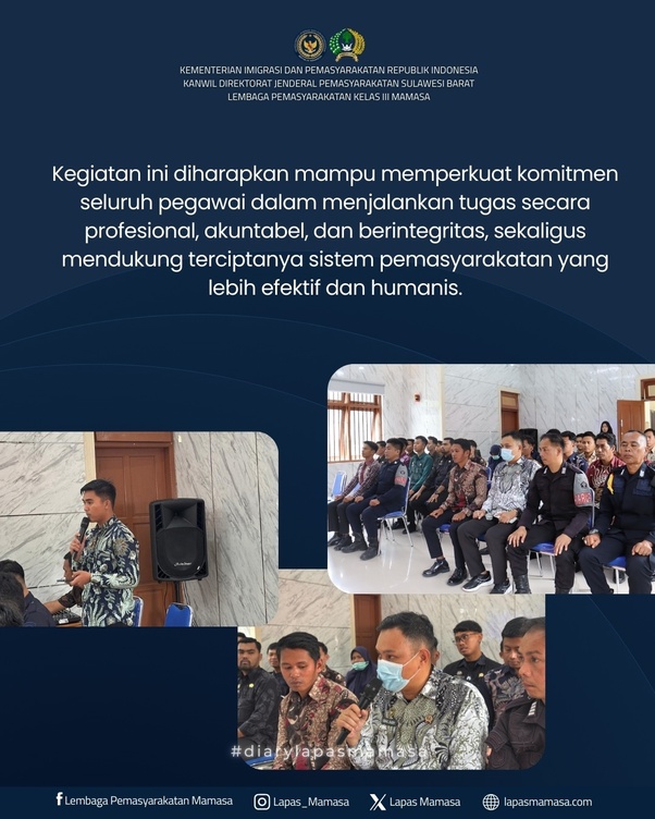 Kanwil Ditjenpas Sulbar Perkuat Tugas dan Fungsi Pemasyarakatan di Lapas Mamasa