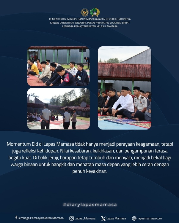 Eid di Balik Dinding Tinggi: Potret Ibadah Penuh Harap di Lapas Mamasa